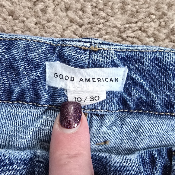 Good American Good Icon High Rise Straight Leg Cropped Denim Women's 10 / 30 - Picture 3 of 10